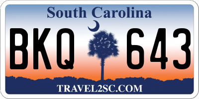 SC license plate BKQ643