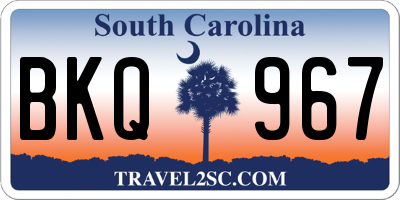SC license plate BKQ967
