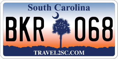 SC license plate BKR068