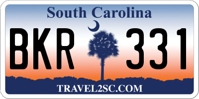 SC license plate BKR331