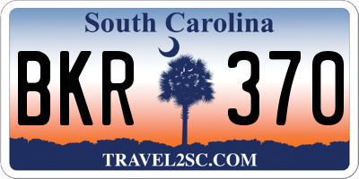 SC license plate BKR370