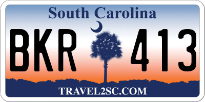 SC license plate BKR413