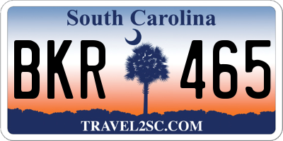 SC license plate BKR465