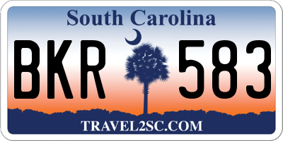 SC license plate BKR583