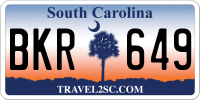 SC license plate BKR649