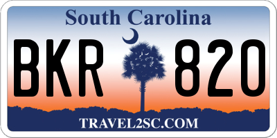 SC license plate BKR820