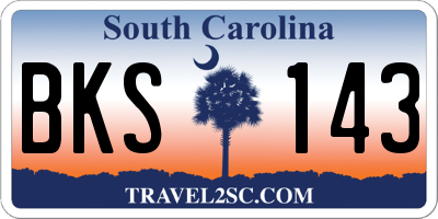 SC license plate BKS143