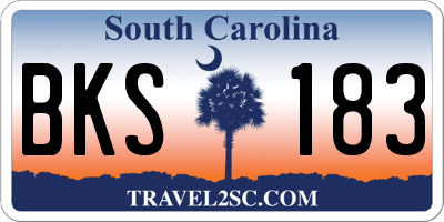 SC license plate BKS183