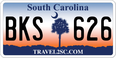 SC license plate BKS626
