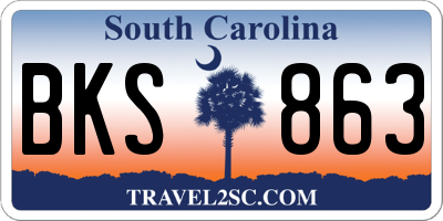SC license plate BKS863