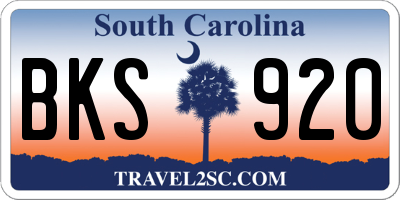 SC license plate BKS920