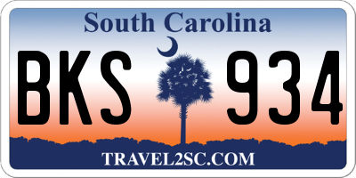 SC license plate BKS934