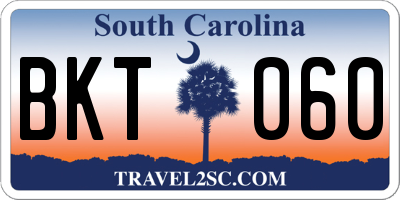 SC license plate BKT060