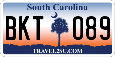 SC license plate BKT089