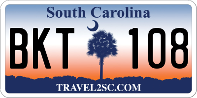 SC license plate BKT108