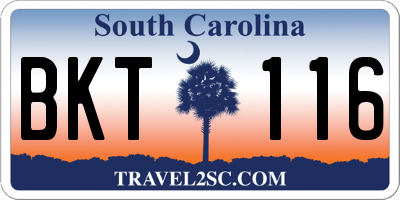 SC license plate BKT116