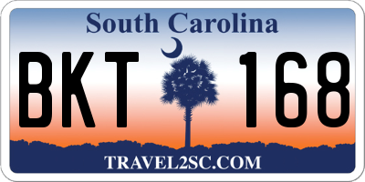 SC license plate BKT168