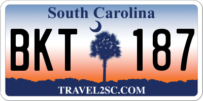 SC license plate BKT187