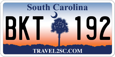 SC license plate BKT192