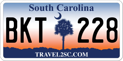 SC license plate BKT228