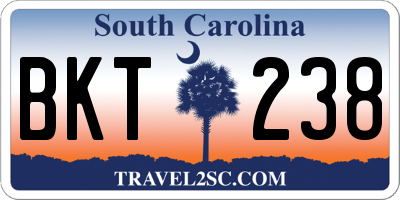 SC license plate BKT238
