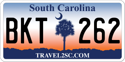 SC license plate BKT262