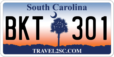 SC license plate BKT301