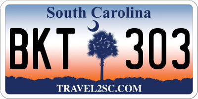 SC license plate BKT303