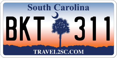 SC license plate BKT311