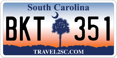 SC license plate BKT351