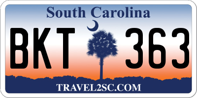 SC license plate BKT363
