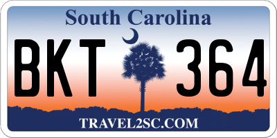 SC license plate BKT364
