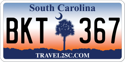 SC license plate BKT367