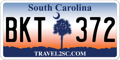 SC license plate BKT372