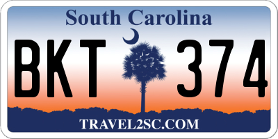 SC license plate BKT374