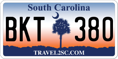 SC license plate BKT380