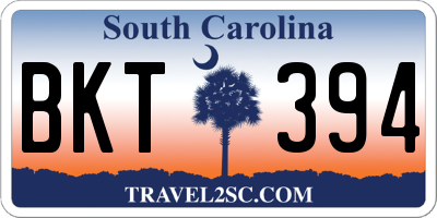 SC license plate BKT394