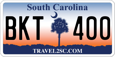 SC license plate BKT400
