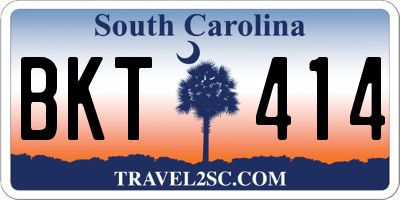 SC license plate BKT414