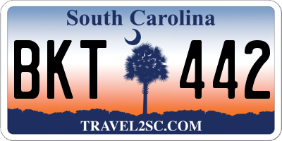 SC license plate BKT442