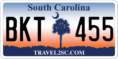 SC license plate BKT455