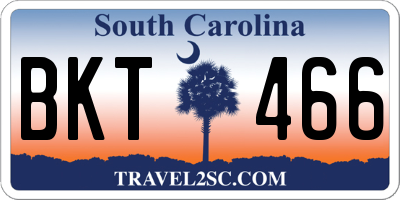 SC license plate BKT466