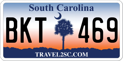 SC license plate BKT469