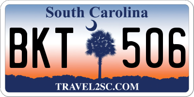SC license plate BKT506