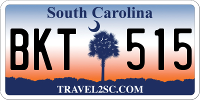 SC license plate BKT515