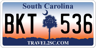 SC license plate BKT536