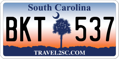 SC license plate BKT537