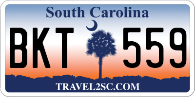 SC license plate BKT559