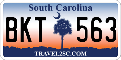 SC license plate BKT563