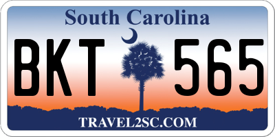 SC license plate BKT565